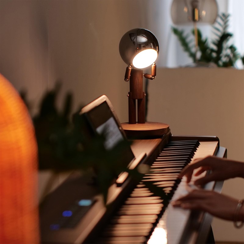 Vadifula Cordless Table Lamp, Rechargeable Wooden Table Lamp with Touch
