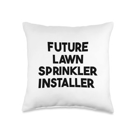 Future Lawn Sprinkler Installer Throw Pillow, 16x16, Multicolor