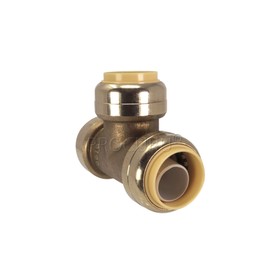 PROCURU 1-1/4 Inch PushFit Tee, Push-to-Connect Brass Plumbing Fitting for Copper, PEX, CPVC, PE-RT Pipe (1.25", 1-Pack)