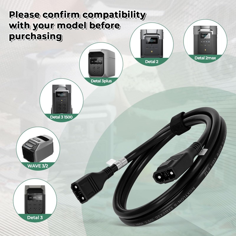 Extra Battery Cable for EcoFlow,2M 8AWG XT150 Extension Cord Compatible