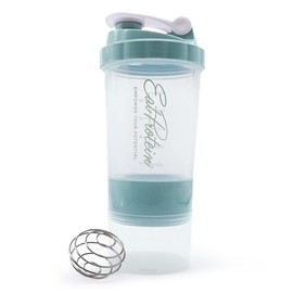 EatProtein EatProtein 500ml Protein Shaker with Mixing Ball and 2x Storage C BPA Free C Leak-Proof Shaker Bottle with Flip Cap (Green)