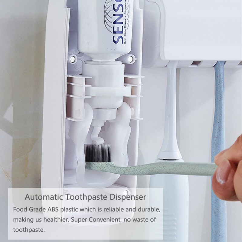 TOWOMO Olet Automatischer Zahnpastaspender, Zahnpastapresse und Zahnbürstenhalter Set (Set mit