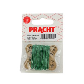 Pracht Creatives Hobby Micro Macrame Waxed Polyester Thread 1mm Green 10m Length 1694-10197 Ideal for Crafts, Jewellery Making and Decoration