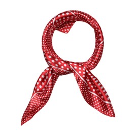 sourcing map Women's Floral Leopard Polka Dots Striped Print Square Scarves Neck Scarf Shawl Red-Dots 19.68 x 19.68inches