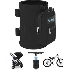 Coldest Universal Bottle Holder, Stroller Cup Holder, Bike Cup Holder, Large Caliber Designed Cup Holder, Cup Bottle Drink Holder,Black