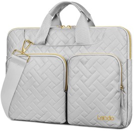 Lacdo 360° Protective Laptop Shoulder Bag, 16 inch Laptop Bag for 16 inch New MacBook Pro M4/M3/M2 /M1 Pro Max A3403 A3186 A2991 A2780 A2485 2024-2019, 15" Surface Laptop 7th Copilot+PC, Space Gray