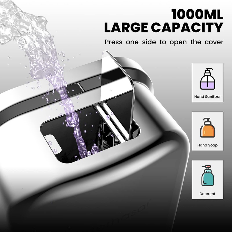 interhasa! Wall Mounted Soap Dispenser, Stainless Steel Soap Dispenser, Wall