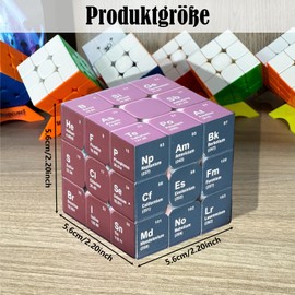 Cube Element Cube, 3 x 3 Multifunctional Attractive Periodic Table Rubik's Cube, Family Friends to Give to Students Boys and Girls (2 Styles) (Dark Colours)