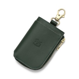 IL BISONTE Key Case, Leather, Genuine Leather, Cowhide Leather, Women's, Men's, Unisex, Zip, green
