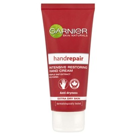 Garnier Hand Repair Intensive Restoring Hand Cream 100 ml, Nourishing Canadian Maple Sap and Moisturising Glycerin, Leaves Skin Soft and Supple, Restores Extra Dry Hands, Suitable For Sensitive Skin