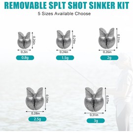 JSHANMEI 100pcs Fishing Weights Lead Split Shot Sinkers Clip on Removable Fishing Line Weight Round Egg Sinker Bass Fishing Freshwater (2.9g-100pcs)