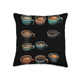 Coffee Cups Chalkboard Menu Espresso Latte Cappuccino Throw Pillow