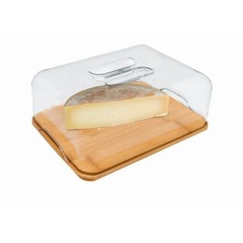 NERTHUS FIH 676 676 Cheese Plate with PVC, Wooden Box, Ideal for Keeping Your Cheese, Bamboo