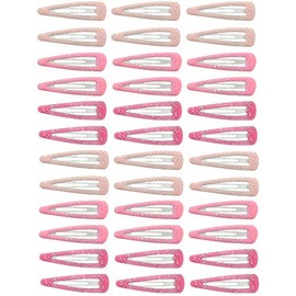 Zac's Alter Ego Set of 36 Assorted Pink Colours 5cm Glitter Pastel Sleepy Clips/Snap Hair Clips