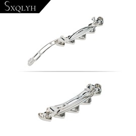 SXQLYH Pack of 2 French Hair Clips Women, Metal Clips, Barrette Hair Clip, Bun Hair Clip, Metal Hair Holder Clips, Minimalist Hair Clips, Decorative Hair Accessories (Silver Heart)