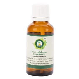R V Essential Pure Labdanum Essential Oil 100 ml (3.38 ounces) - Cistus Ladaniferus (100% Pure and Natural Steam Distillated) Pure Labdanum Essential Oil