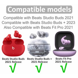 6 Pairs Replacement Silicone Ear Tips Compatible with Beats Studio Buds + / Fit Pro, S/M/L 3 Size Earbuds Eartips Flexible Rubber Gel Cover Accessories for Beat Studio Buds - Silicone Moon Gray