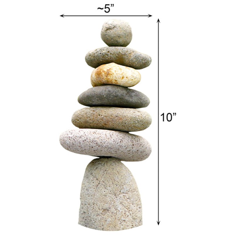 BestNest Ancient Graffiti Stone Cairns Set, 2-Piece Stacked Rock Sculptures