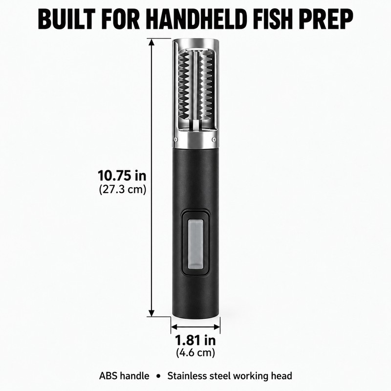 Cordless Electric Fish Scaler with Stainless Steel Roller – Rechargeable