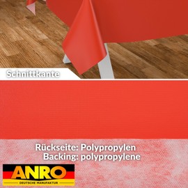 Oilcloth Tablecloth, Washable, Oilcloth, Garden Tablecloth, Outdoor, Indoor, 100 x 140 cm, Cut Edge, Red