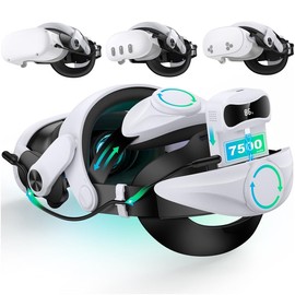 Mocagen Head Strap Battery for Meta Quest 3/Quest 3S/Quest 2, Soft Padding for Enhanced Comfort, Digital Display Battery Pack for Extra Playtime - Balanced VR Headset Strap