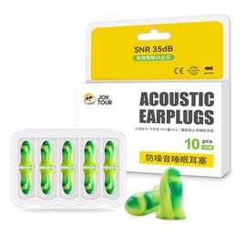 JIELIANGLI Ear Plugs for Sleeping,5 Pairs -35dB Noise Reduction Sponge Earplugs Ear Plugs Noise Cancelling Soft Foam Ear Plugs with case for Sleeping Soft Foam