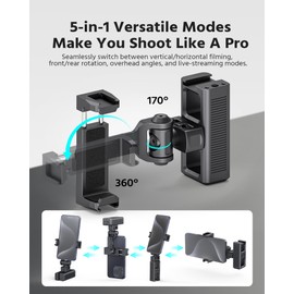 Phone Clip Rig Stabilizer for Smartphone, Lightweight Handheld Vlogging Rig with 360° Rotation, Grip & Cold Shoe Mounts | Compatible with Most Smartphones (for Arri-Standard)