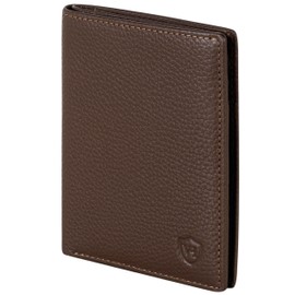 VON HEESEN® Men's Leather Wallet with Coin Compartment and RFID Protection, Genuine Leather Wallet for Men and Women, Wallet, dark brown, With mini coin compartment