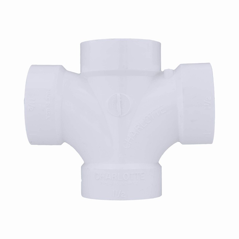 CHARLOTTE PIPE 1 1/2 DWV Double Sanitary TEE DWV (Drain,
