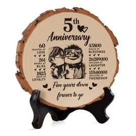 5th Wedding Anniversary Unique Gifts, 5 Year Wedding Anniversary Romantic Gifts for Him Her, 5th Anniversary Wooden Gifts for Couple, Wooden Plaque