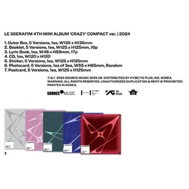 COMPACT VER. LE SSERAFIM - 4TH MINI CRAZY Korean Edition (HONG EUNCHAE)