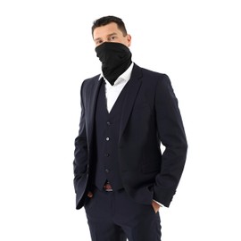 ALBERT KREUZ Neck Warmer Cachecol Tube Scarf Finest Organic Cotton with Ear Hole, black