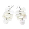 AeraVida Enchanting Cluster of White Kabibe Shell Circles Handcrafted Dangle