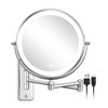 DECLUTTR Wall Mounted Lighted Makeup Mirror, Rechargeable 1X/15X Magnifying Mirror