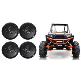 Rockville 4 Rockville RSM65B 6.5" 640w Waterproof Shallow Slim Speakers 4 RZR/ATV/UTV/Ca