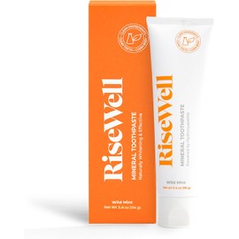 RiseWell Mineral Toothpaste - All Natural Toothpaste with Hydroxyapatite - Made in The USA, No Added Fluoride, SLS-Free - for a Stronger and Healthier Teeth, Wild Mint, 3.4 Oz