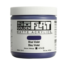 GOLDEN SoFlat Matte Acrylics, Blue Violet, 16 fl. oz. Jar, Professional Acrylic Paint, Opaque