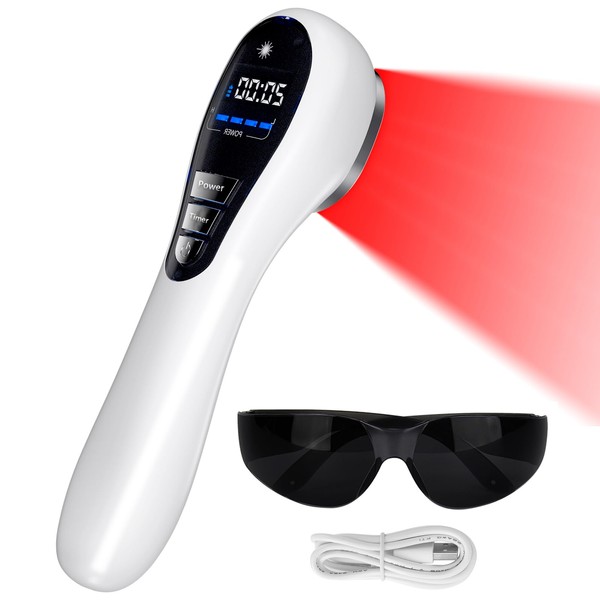 Cozion Red Light Therapy Device, Portable Red Light Lamp, Cold Red Light Lamp, Infrared Lamp with 5/10/15/20 Timer Adjustable Power, for Knees, Shoulders, Muscles, Red Light Therapy 650 nm 808 nm