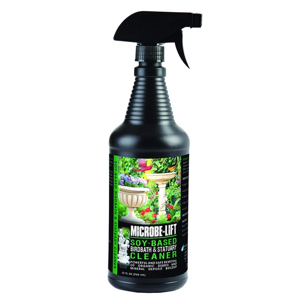 MICROBE-LIFT Soy-Based Birdbath and Statuary Cleaner and Surface Treatment for Outdoor Birdbaths and Statues, Safe for Birds, Fish, and Frogs, 32 Ounces