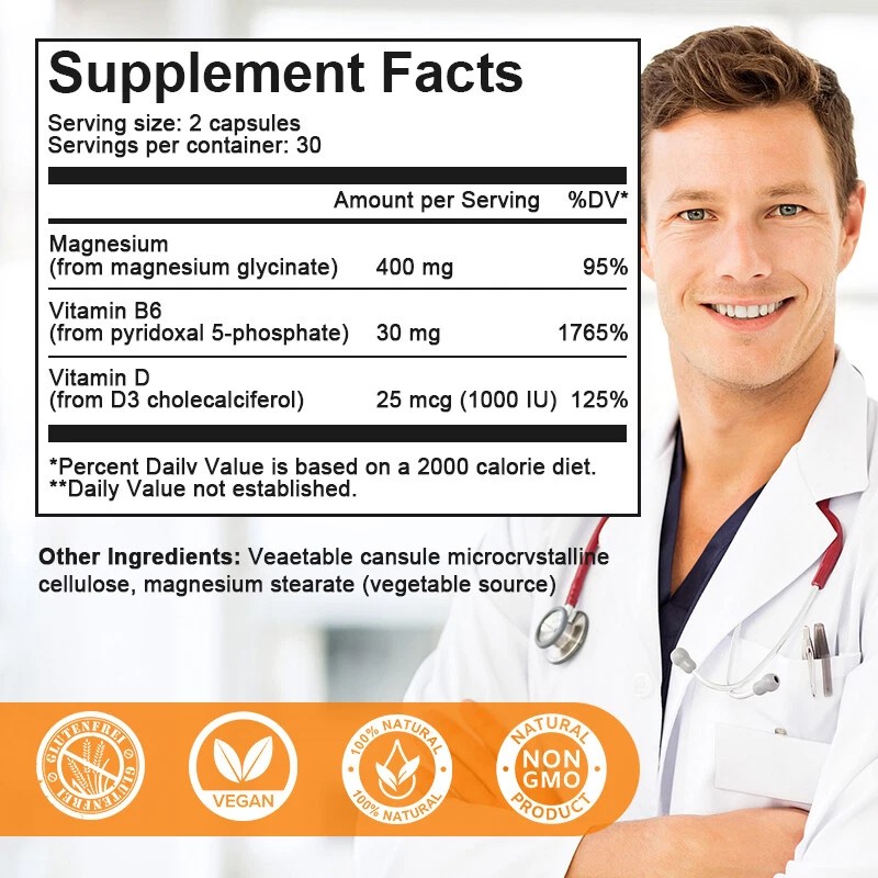 MENXI 4Pack Magnesium Glycinate High Absorption,Imp
