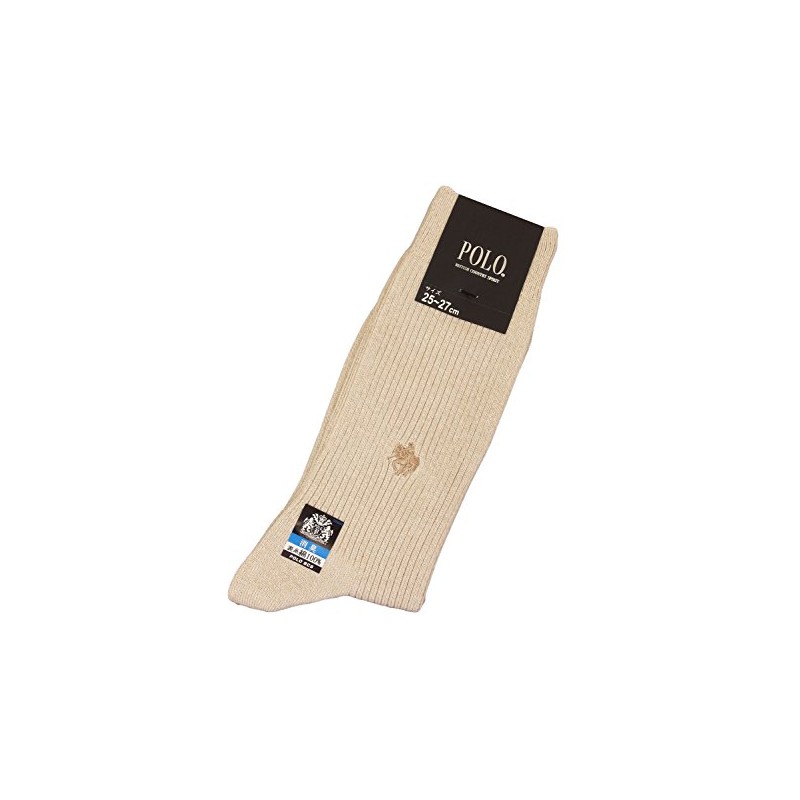 Gunze pl0121 POLO Socks, Men's 318, Moku Beige, 9.8 -