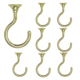 Evsteluo Heavy Duty Swag Ceiling Hooks with Hardware for Hanging Plants, Cavity Wall Fixing, Easy Installation, Holds Up to 30lbs, Ideal for Home & Garden (8 Sets, Gold)