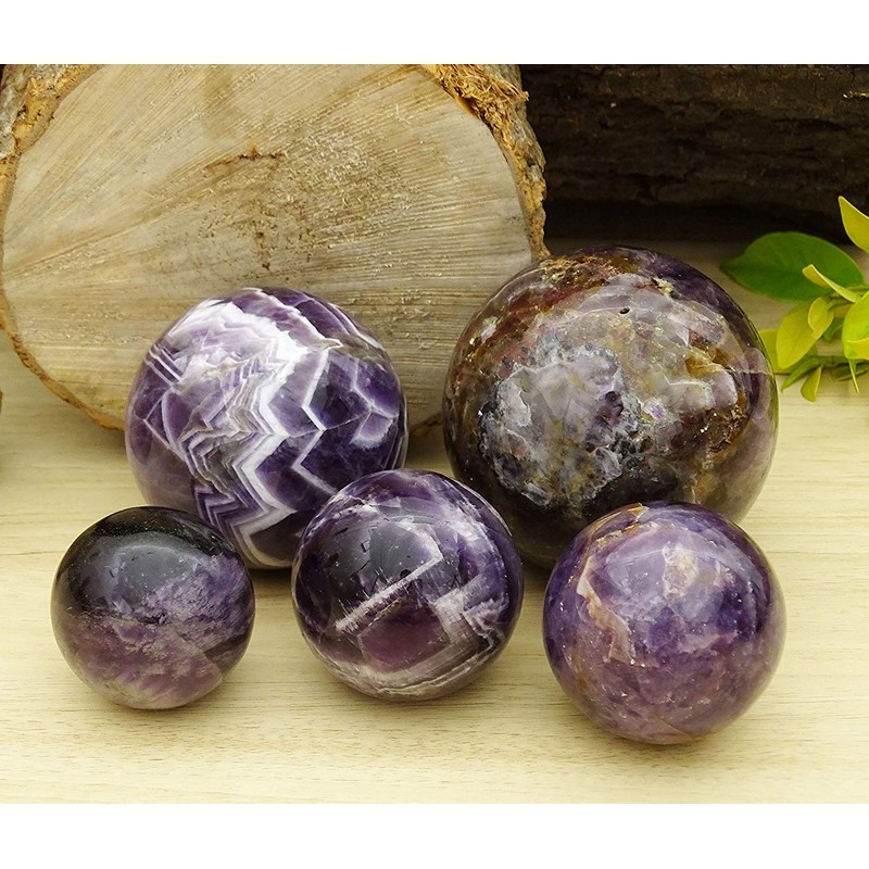 Reikiera Crystal Healing Amethyst Stone Ball Natural Gemstone Sphere With
