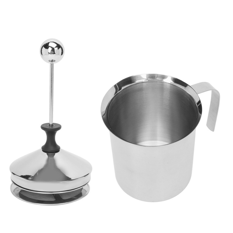 Manual Milk Frother 304 Stainless Steel Double Layer Brushed Process
