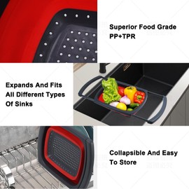 Silicone Retractable Drain Basket Red