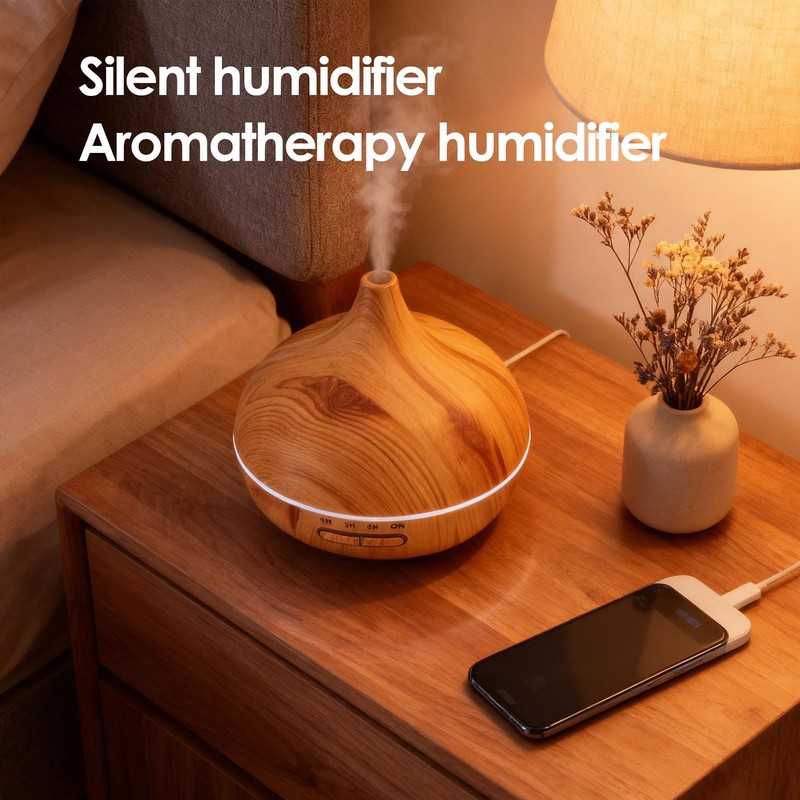 550ml Aromatherapy Diffuser Humidifier, Quiet Aromatherapy Mist Diffusers for Essential