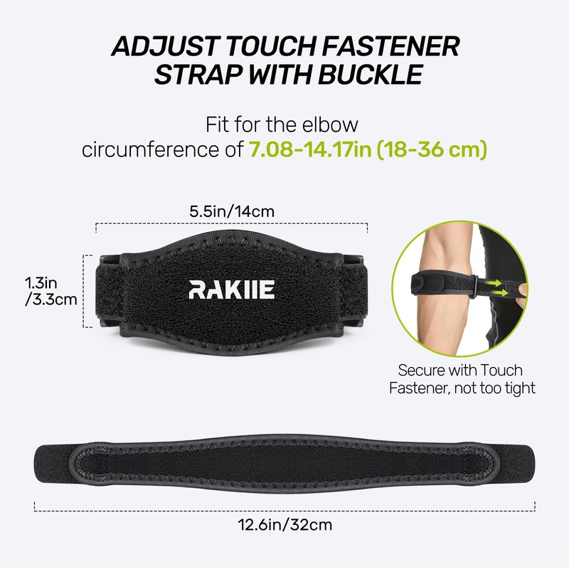 Rakiie Elbow Brace 2 Pack-Climate Pledge Friendly, Tennis Elbow Brace