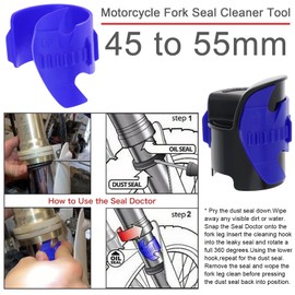 Windance Motorcycle Fork Seal Saver Cleaner,Front Fork Seal Clean Tool, Shock Repairing Absorber Tool 45mm-55mm (Blue)