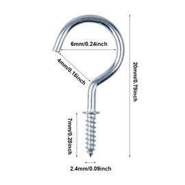 JOYIAL Pack of 100 Small Screw Hooks, Eye Screw Ceiling Hooks, Mini Silver Hook Screw Hooks for Screwing Small for Hanging Plants Art Decorations Key Christmas Decoration