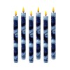 6pcs 9.5 Inch Starry Sky LED Taper Candles Battery Operated